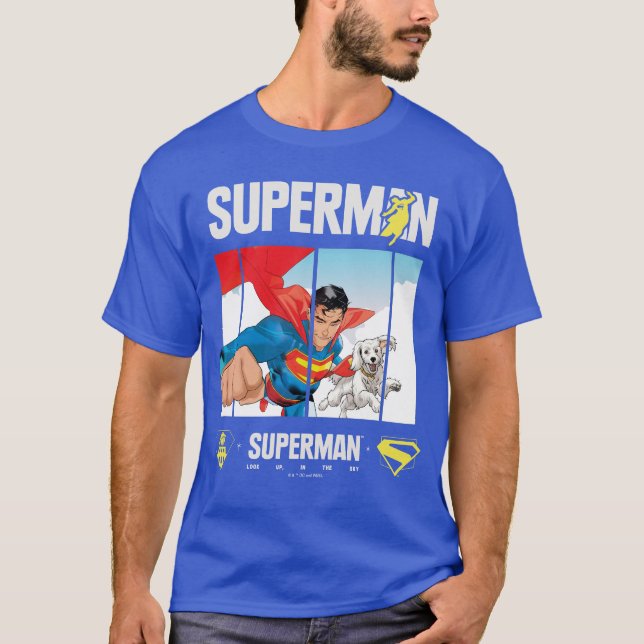 Superman och Krypto Take Flight T Shirt (Framsida)