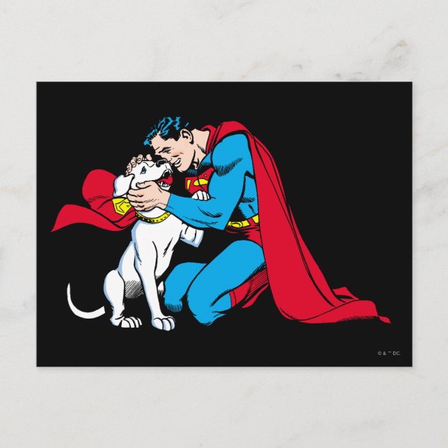 Superman och Krypto Vykort (Framsida)