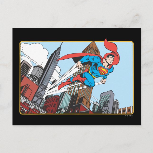 Superman och Skyscraper Vykort (Framsida)