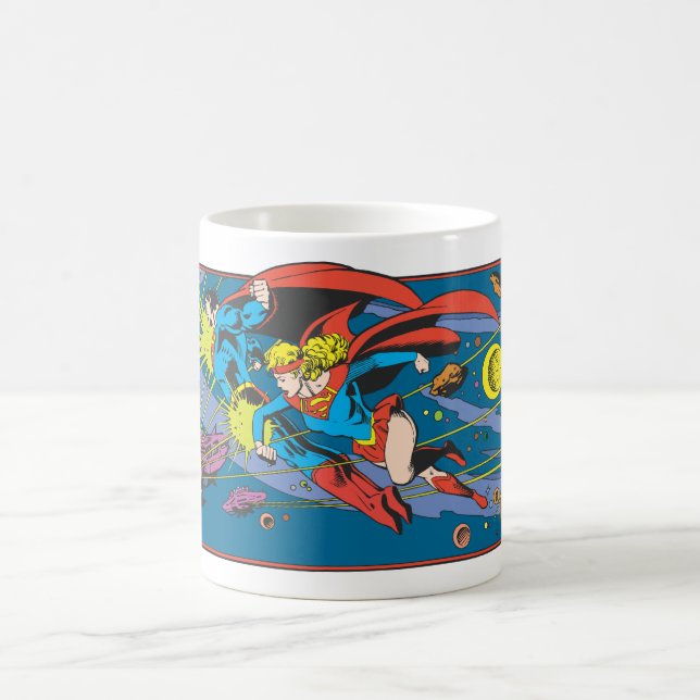 Superman och Supergirl Flies Kaffemugg (Center)