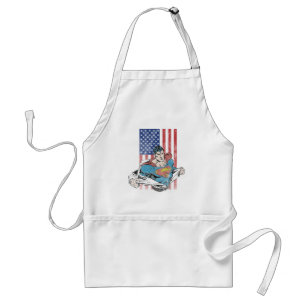 Superman och US-Flagga Förkläde