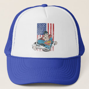 Superman och US-Flagga Truckerkeps