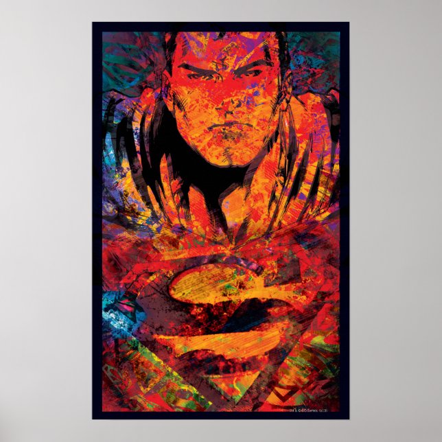 Superman Orange Grunge Poster (Framsidan)