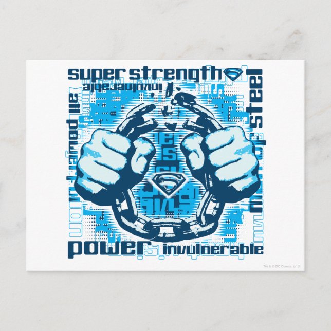 Superman Phrase Collage Vykort (Framsida)