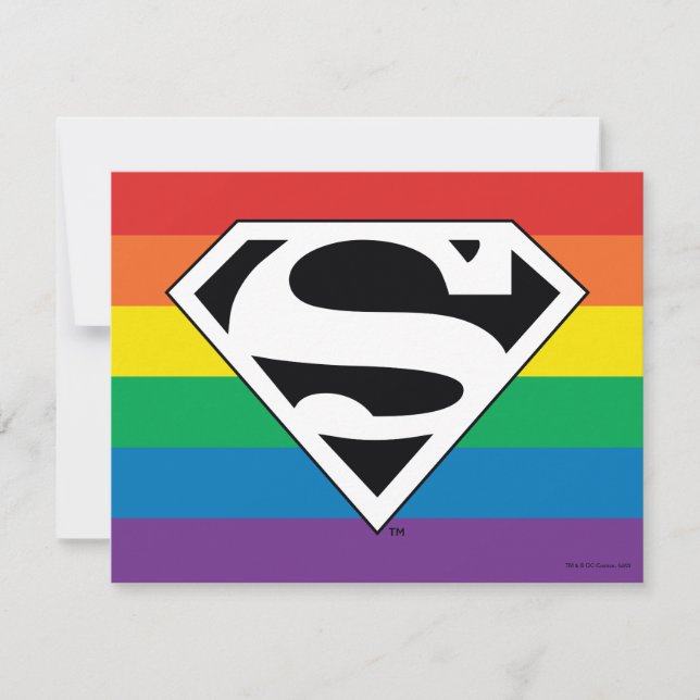 Superman Rainbow Logotyp Anteckningskort (Framsida)