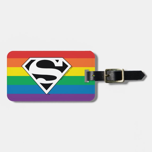 Superman Rainbow Logotyp Bagagebricka (Horisontell Framsida)