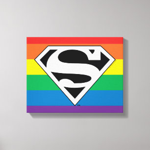 Superman Rainbow Logotyp Canvastryck