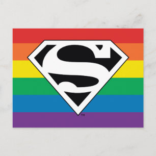 Superman Rainbow Logotyp Inbjudan Vykort