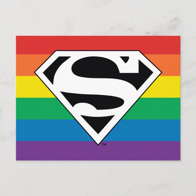 Superman Rainbow Logotyp Inbjudan Vykort (Framsida)