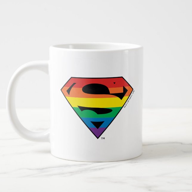 Superman Rainbow Logotyp Jumbo Mugg (Vänster)