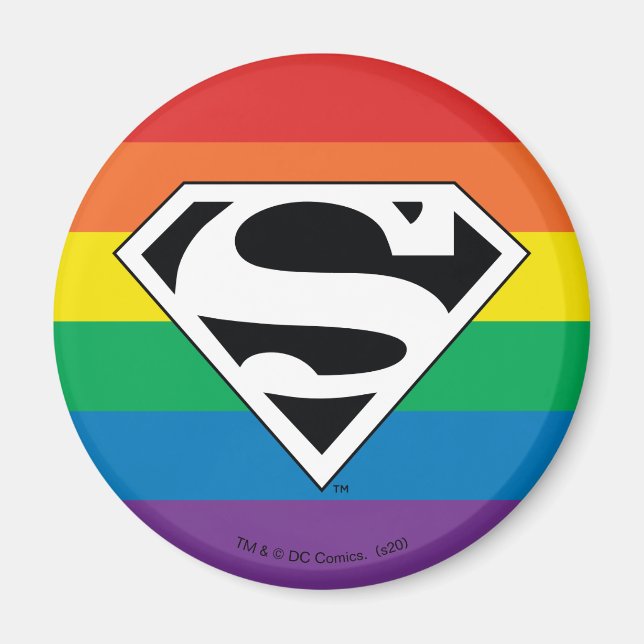 Superman Rainbow Logotyp Magnet (Framsidan)