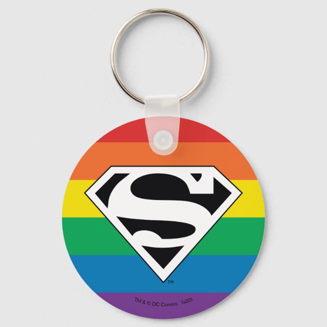 Superman Rainbow Logotyp Nyckelring (Framsida)
