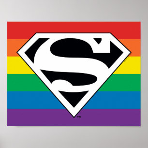 Superman Rainbow Logotyp Poster