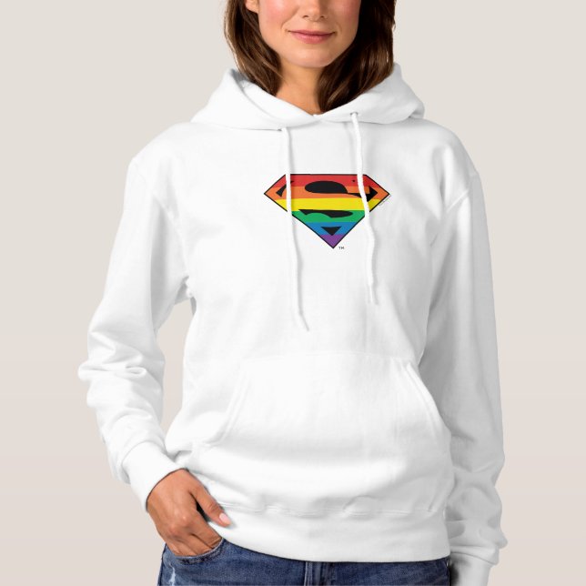 Superman Rainbow Logotyp T Shirt (Framsida)