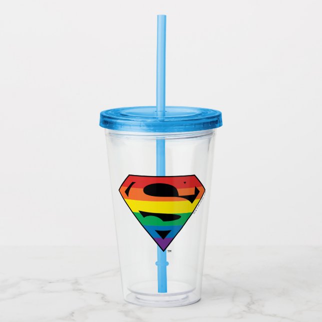 Superman Rainbow Logotyp Take Away Mugg (Framsida)