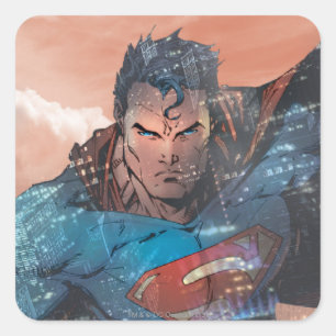 Superman - Red Fyrkantigt Klistermärke