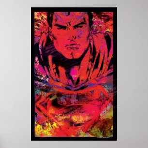 Superman Red Grunge Poster