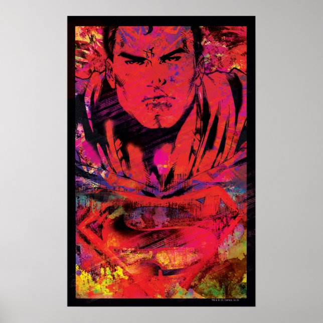 Superman Red Grunge Poster (Framsidan)