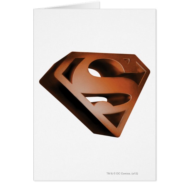 Superman S-Shield | 3D-kornig Logotyp Hälsningskort (Framsidan)
