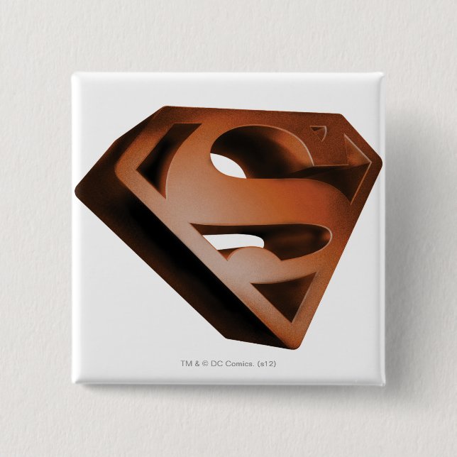 Superman S-Shield | 3D-kornig Logotyp Knapp (Framsida)