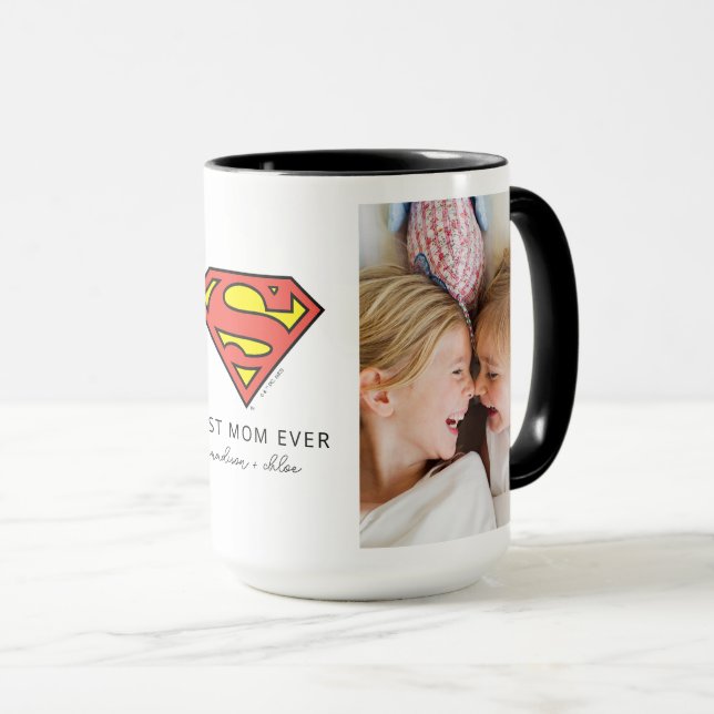 Superman S-Shield | Bästa Mamma-foto Mugg (Framsida höger)
