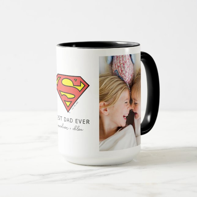 Superman S-Shield | Bästa Pappa-foto Mugg (Framsida höger)