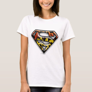 Superman S-Shield   Black Outline Graffiti Logotyp T-shirt