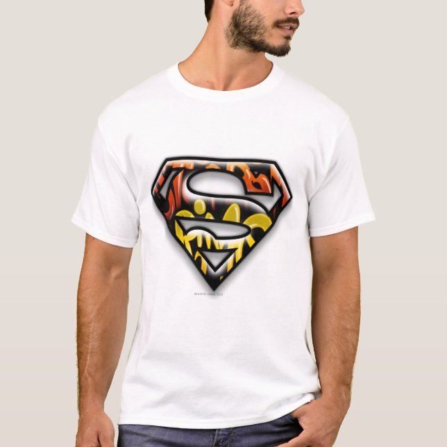 Superman S-Shield | Black Outline Graffiti Logotyp Tröja (Framsida)