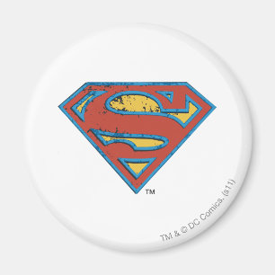 Superman S-Shield Blått konturspass, Logotyp Magnet