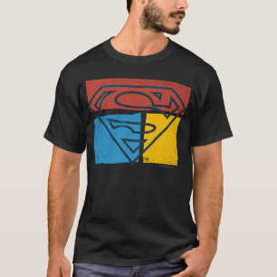 Superman S-Shield Blockerad röd Gult, Logotyp T-shirt
