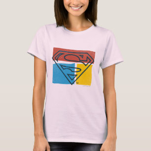 Superman S-Shield   Blockerad röd Gult, Logotyp Tee
