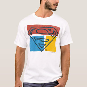 Superman S-Shield Blockerad röd Gult, Logotyp Tee Shirt