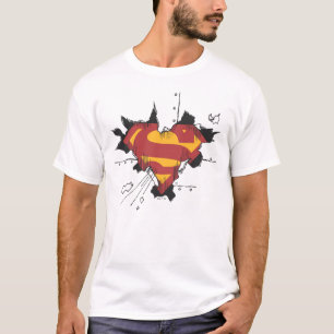 Superman S-Shield Broken Metall Logotyp Tee