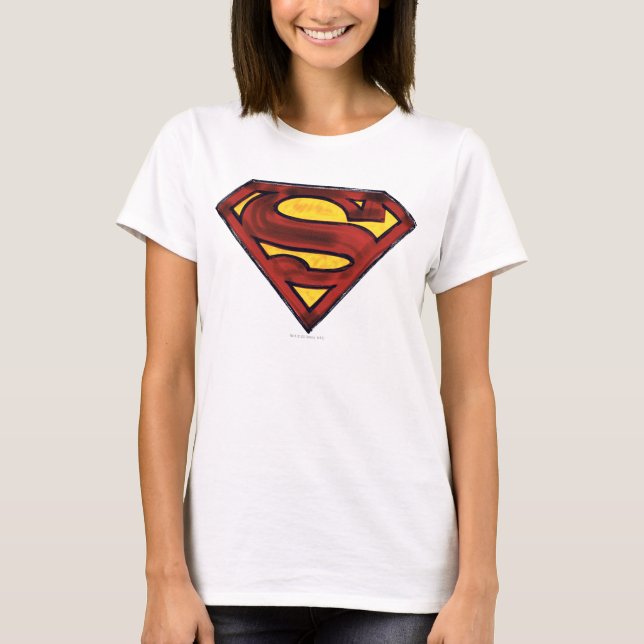 Superman S-Shield | Darkerad röd Logotyp Tee (Framsida)