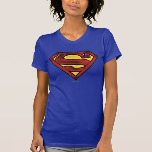 Superman S-Shield   Darkerad röd Logotyp Tee Shirt