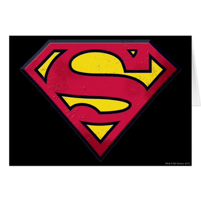 Superman S-Shield | Direkt Logotyp Hälsningskort (Framsidan Horizontal)