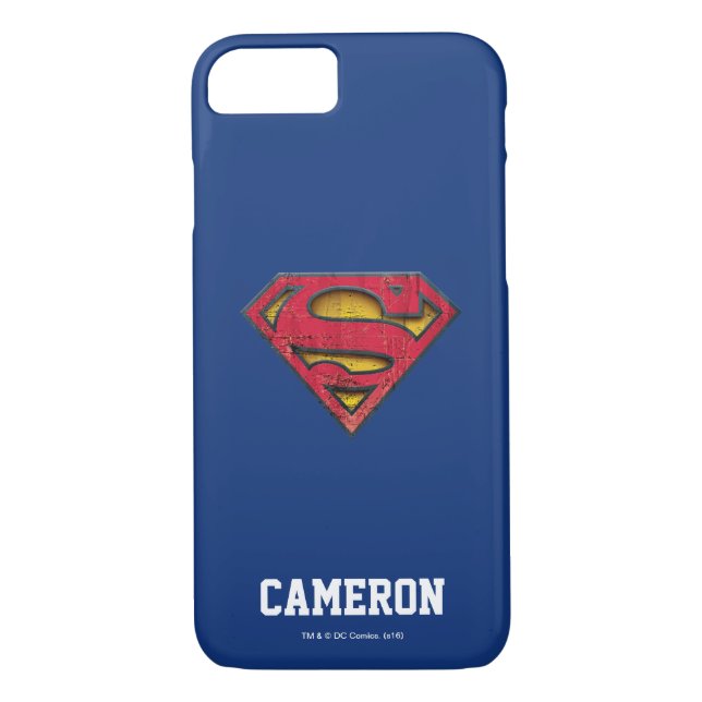 Superman S-Shield | Distressad Logotyp | Lägg till Case-Mate iPhone Skal (Baksida)