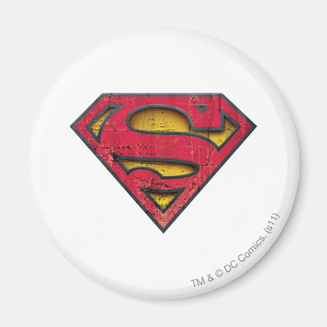 Superman S-Shield | Distressad Logotyp Magnet (Framsidan)