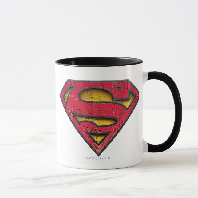 Superman S-Shield | Distressad Logotyp Mugg (Höger)
