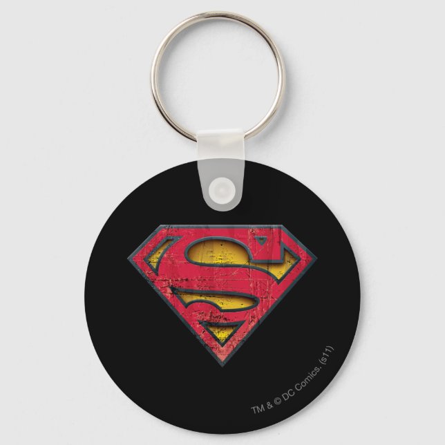 Superman S-Shield | Distressad Logotyp Nyckelring (Framsida)