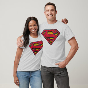 Superman S-Shield   Distressad Logotyp Tee Shirt