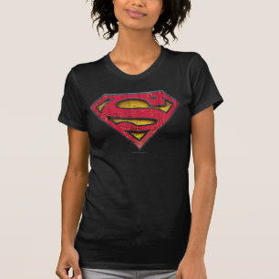 Superman S-Shield   Distressad Logotyp Tee Shirt