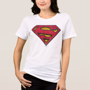 Superman S-Shield Distressad Logotyp Tröja