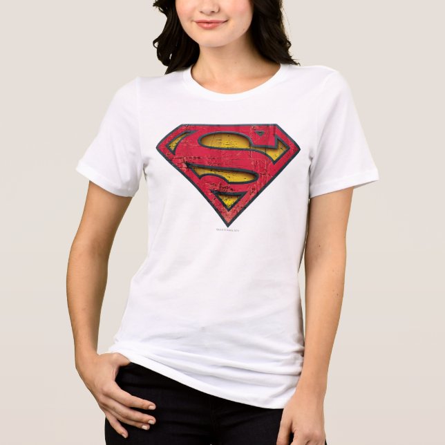 Superman S-Shield | Distressad Logotyp Tröja (Framsida)