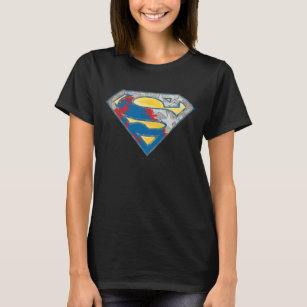 Superman S-Shield   Grått Gult Red Black Mix Logot T-shirt