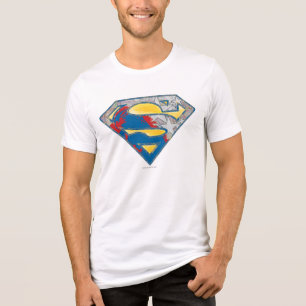 Superman S-Shield   Grått Gult Red Black Mix Logot T-shirt