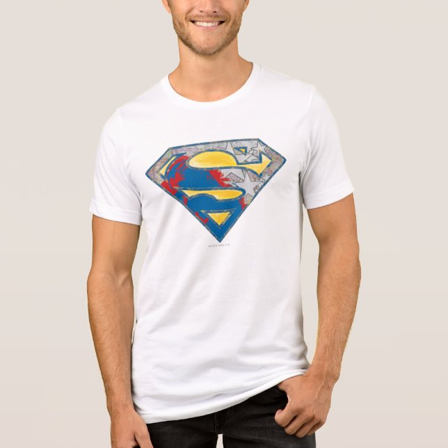 Superman S-Shield | Grått Gult Red Black Mix Logot T-shirt (Framsida)