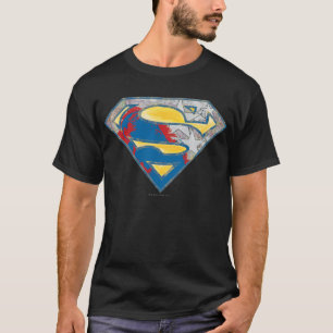 Superman S-Shield Grått Gult Red Black Mix Logot Tröja