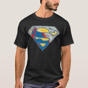 Superman S-Shield   Grått Gult Red Black Mix Logot Tröja