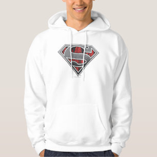 Superman S-Shield Grått och Red City Logotyp Tröja Med Luva